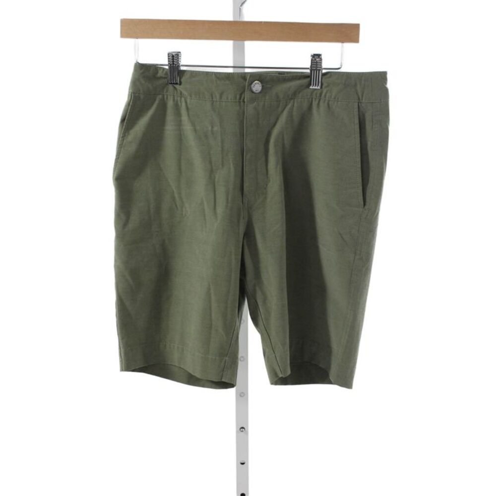 Faherty Mens Bermuda Shorts Green Button Recycled Polyester Cotton Size 29